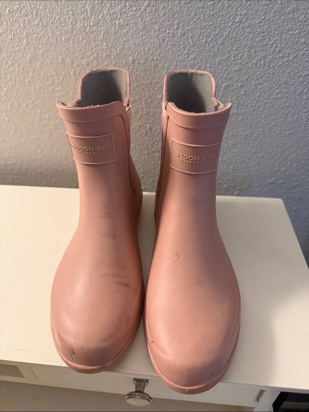 London Fog Blush Pink Women's Ankle Rain Boots